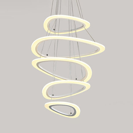 Modern Acrylic Triangle Chandelier - Led Ceiling Pendant Light In Warm/White 1/2/3-Head Fixture 5 /