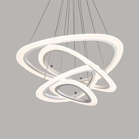 Modern Acrylic Triangle Chandelier - Led Ceiling Pendant Light In Warm/White 1/2/3-Head Fixture 4 /