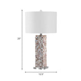 Country Style Checkered Night Lamp: Shell Rectangle With White Shade