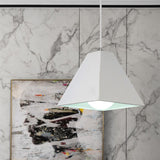 Modern Metal Pyramid Pendant Lamp With Adjustable Cord - 1 Light Black/White Ideal For Living Room