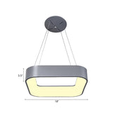 Sleek Metal Pendant Ceiling Light - Simple Design Gray Or White 1 Head Warm/White 18 23.5 Wide