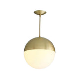 Modernist Black/Gold Sphere Pendant Lamp With Opal Glass - Ideal For Kitchen Ceiling Lighting