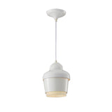 Modern Black And White Jar Pendant Light With Chrome Accents