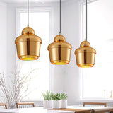 Modern Black And White Jar Pendant Light With Chrome Accents Gold