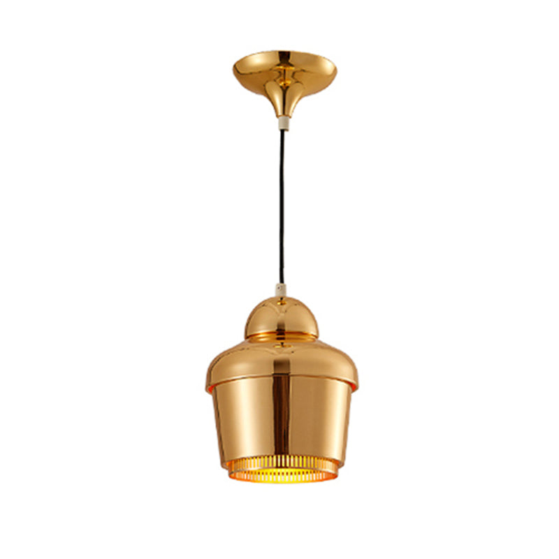 Modern Black And White Jar Pendant Light With Chrome Accents