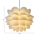 Modern White Lotus Pendant Ceiling Light - 3 Sizes Available