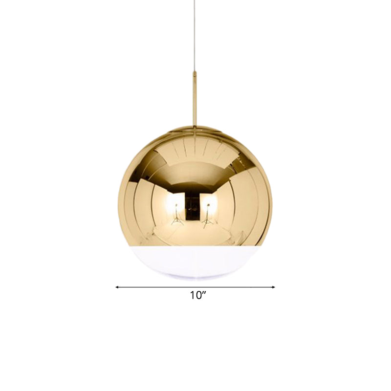 Sleek Globe Pendant Ceiling Light: Simplicity In Chrome/Gold 1-Light 6/8/10W