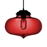 Contemporary Teardrop Glass Pendant Light - 1-Light Hanging Ceiling Fixture (Red/Brown/Blue) Red