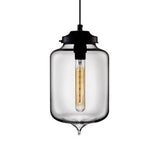 Teardrop Pendant Light - Modern Style Glass 1-Light Red/Brown/Blue Hanging Design Smoke Gray