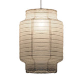 Retro Fabric Lantern Ceiling Pendant - 1-Light White Lamp Kit In 3 Sizes