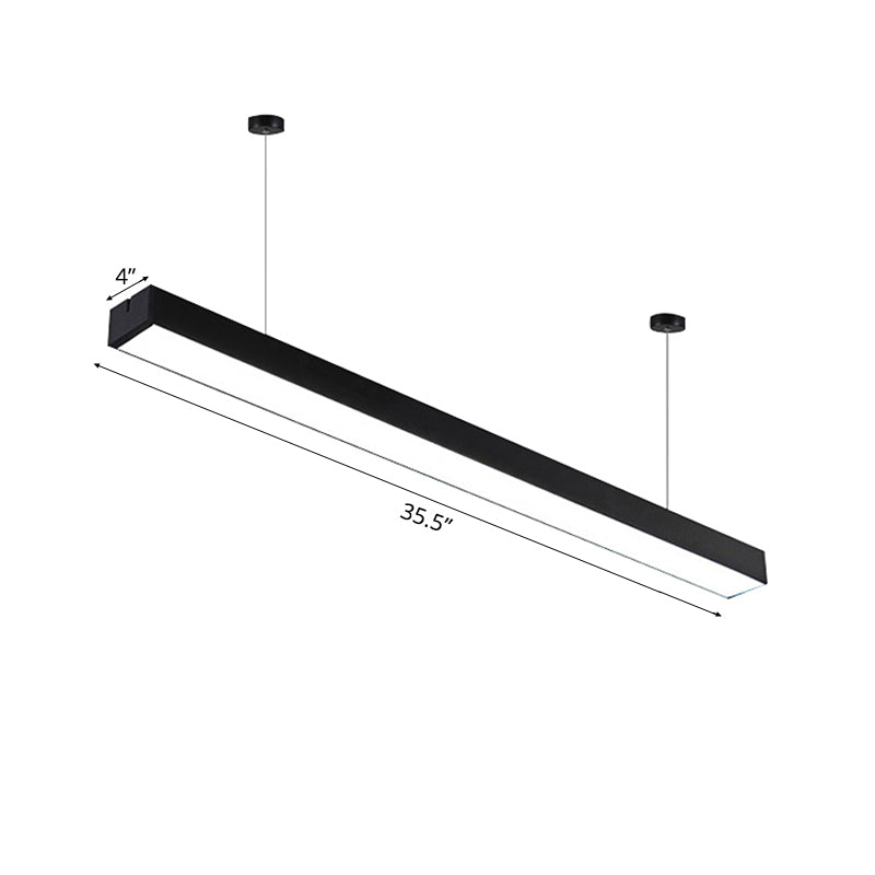 Sleek Rectangular Led Hanging Lighting - 23.5/35.5/47 Long | Slim Metal Shade Minimalistic