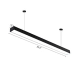 Sleek Rectangular Led Hanging Lighting - 23.5/35.5/47 Long | Slim Metal Shade Minimalistic