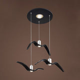Art Deco Seagull Pendant Light For Childrens Room - Stylish And Playful 3 / Black White