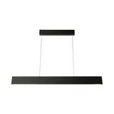 Modern Black Led Pendant Light 36/47 Wide Blade Hanging Ceiling Fixture For Dining Room In