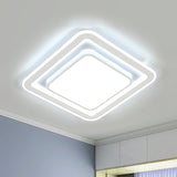 White Led Flush Mount Lamp For Bedroom Acrylic Round/Square Flushmount Fixture