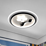 Modern Flower-Inspired Black Acrylic Led Flush Mount Light For Bedroom (Customizable In 15 Days)