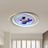 Modern White Flush Light Fixture: Led Acrylic Flushmount Lamp With Elegant Patterns - Flower Deer