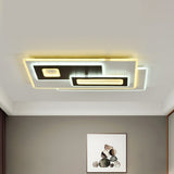 Modern Acrylic Led Flush Light In Black And White Round/Oval/Rectangle Shape - Perfect For Bedrooms