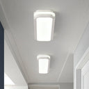 Minimalist Led White Flush Mount Light Fixture In White/Warm Rectangle Metal Multiple Sizes
