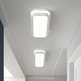 Minimalist Led White Flush Mount Light Fixture In White/Warm Rectangle Metal Multiple Sizes