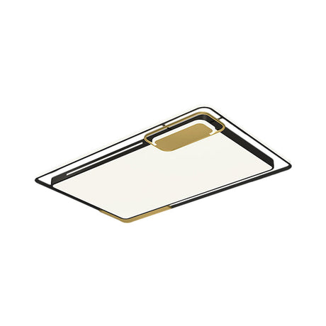 Modern Metal Led Ceiling Light In Black/Gold With White/Warm Glow For Living Room