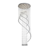 Spiral Crystal Cascading Pendant Light - Modern Led Chrome Lobby Ceiling Fixture