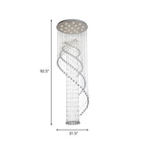 Spiral Crystal Cascading Pendant Light - Modern Led Chrome Lobby Ceiling Fixture