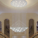 Led Multi Pendant Chrome Crystal Orb Light - Modern Stylish Diamond Shaped Ceiling Hanging Fixture