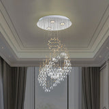 Modern Led Crystal Cluster Pendant Light With Leaf Design - Perfect For Bedroom