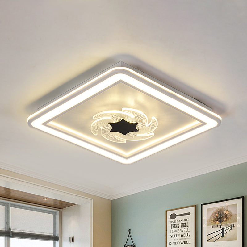 Led Kids Bedroom Ceiling Light With Whimsical Windmill/Flower Design - Black/White Black-White / B