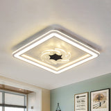 Led Kids Bedroom Ceiling Light With Whimsical Windmill/Flower Design - Black/White Black-White / B