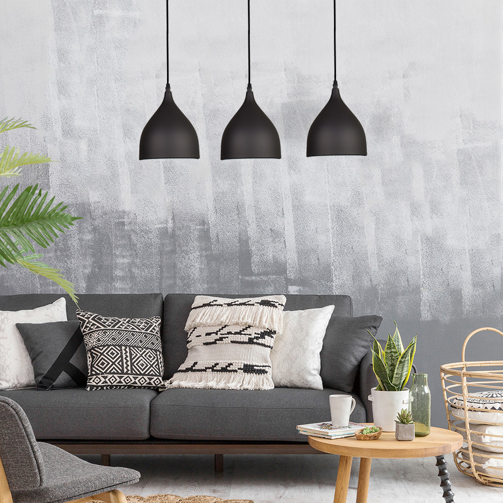 Modern Metal Dome Pendant Ceiling Light - 6.5/10/12 Width 1 Black/White/Red Suspension