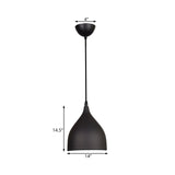 Modern Metal Dome Pendant Ceiling Light - 6.5/10/12 Width 1 Black/White/Red Suspension