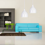Modern Metal Dome Pendant Ceiling Light - 6.5/10/12 Width 1 Black/White/Red Suspension