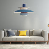 Macaron Style 3-Layer Pendant Light With Flared Shade - Aluminum 1 Black/Gray