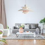 Macaron Style 3-Layer Pendant Light With Flared Shade - Aluminum 1 Black/Gray White-Gold / 12
