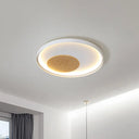 12’/16’/19.5’ Simple Led Ceiling Flush Mount Light Fixture - Black/White Circular Design With