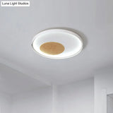 12’/16’/19.5’ Simple Led Ceiling Flush Mount Light Fixture - Black/White Circular Design With