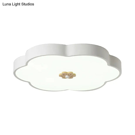 12’/16’ Modern Flower Flush Mount Ceiling Light With Acrylic Diffuser - Metal Led Black/White