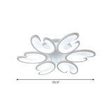 Modern 4/6/9-Head U-Shaped Acrylic Shade Flush Mount Ceiling Light In White Warm/White/Natural