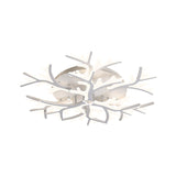 Contemporary Branch Acrylic Flush Light - White Ceiling Mount Fixture With Warm/White/Natural 3/5/9