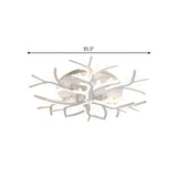 Contemporary Branch Acrylic Flush Light - White Ceiling Mount Fixture With Warm/White/Natural 3/5/9