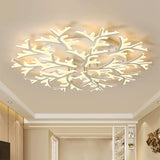 Contemporary Branch Acrylic Flush Light - White Ceiling Mount Fixture With Warm/White/Natural 3/5/9