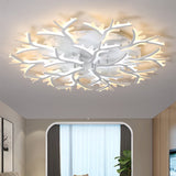 Contemporary Branch Acrylic Flush Light - White Ceiling Mount Fixture With Warm/White/Natural 3/5/9