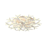 Contemporary Branch Acrylic Flush Light - White Ceiling Mount Fixture With Warm/White/Natural 3/5/9