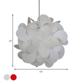10/12/16 Wide Windmill Plastic Ceiling Pendant - Modern Red/White Hanging Light Fixture