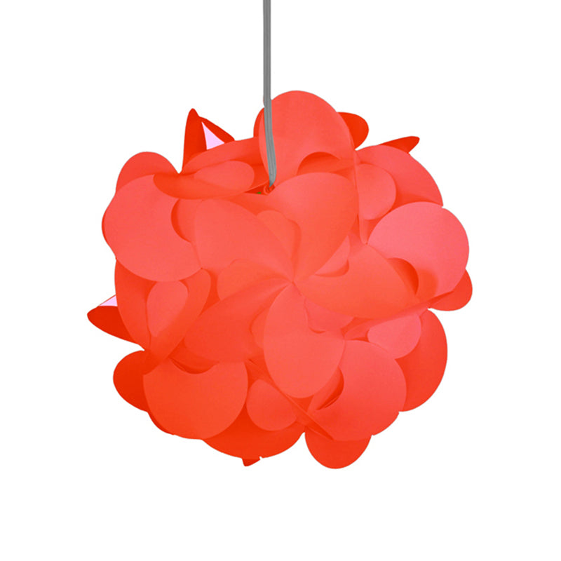 10/12/16 Wide Windmill Plastic Ceiling Pendant - Modern Red/White Hanging Light Fixture