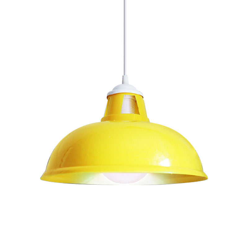 Vintage Pendant Light With Acrylic Coin Pattern Shade - 1 Bulb Red/Yellow/Green Restaurant Ceiling