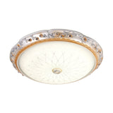 Ivory Glass White Led Flush Mount Lamp Traditional Round Shape 12/16/19.5 Width