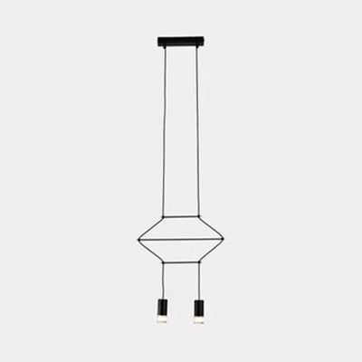 Modern Geometric Metal Suspension Pendant Light - 2/4/6 Black Ceiling Lights